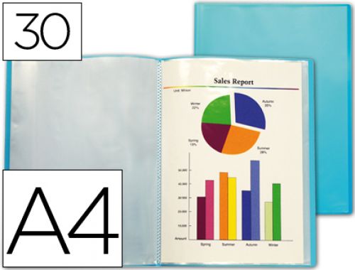 Capa catalogo liderpapel 30 bolsas polipropileno din a4 azul , Beautone , 52110 , 4710581474928